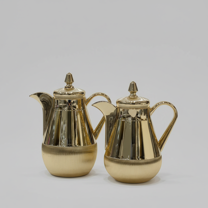 طقم دِلَّة الفُسَيْفِساء – قهوة وشاي (350ml + 500ml) – أبيض مزخرف