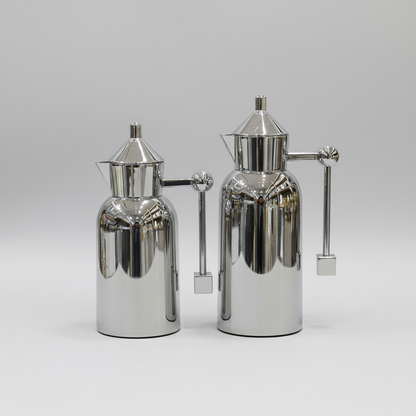 طقم دِلَّة العِزّ – قهوة وشاي (1L + 700ml) – أسود مطفي مع ذهبي