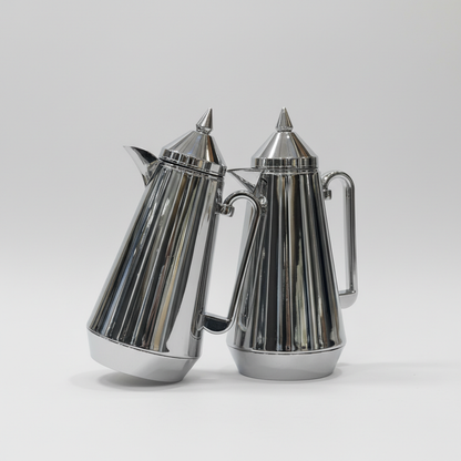 طقم دِلَّة المَجْلِس – قهوة وشاي (1L + 1L) – رمادي تيتانيوم