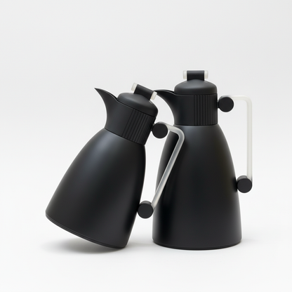 طقم دِلَّة المَجْلِس النُّخْبَة – قهوة وشاي (1L + 700ml) – فضي مطفي