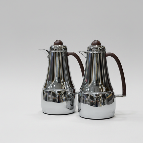 طقم دِلَّة المَرْجَان – قهوة وشاي (1L + 1L) – فضي كروم