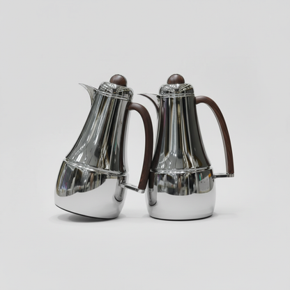 طقم دِلَّة المَرْجَان – قهوة وشاي (1L + 1L) – فضي كروم